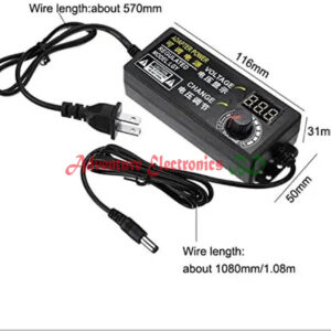 Adjustable DC 24V 3A Power Adapter with LED Voltmeter
